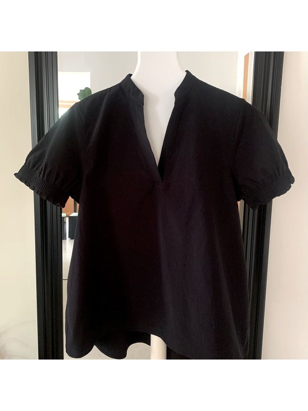ATHLETA Black Poplin Travel Shirt - Picture 3 of 7